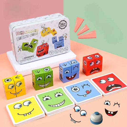 🎭 50% RABATT JULERBJUDANDE! ✨ 5D Pussel med Ansiktsförändringstema - Interaktivt Familjespel med Roterande Uttryck för Kreativ Utveckling 👨👩👧👦🔁