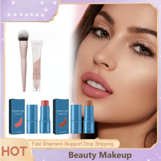 🔥KÖP MER SPARA MER🔥💕Bronzer/Contour & Rouge Stick Bästsäljande Makeup-kombination