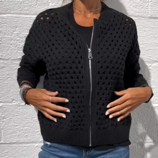 🔥 2025 NYHET! 50% RABATT – Stilsen Knäppt Tröja med Gropbroderi! 🧶💃