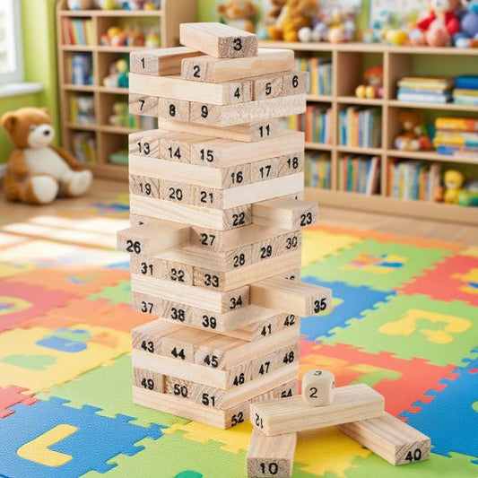Träklossar Staplingsspel för Barn och Vuxna