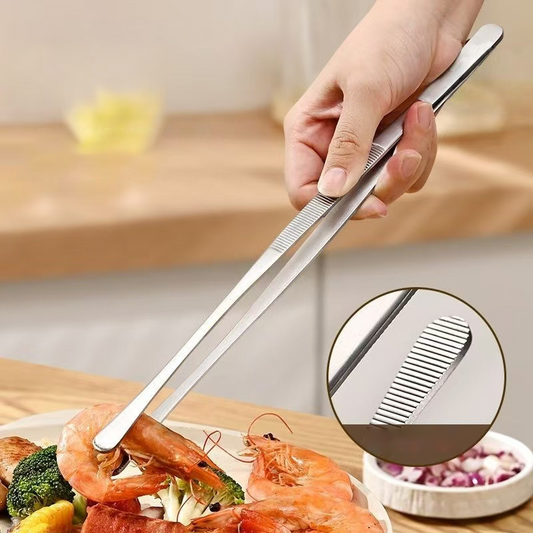 Multifunktionell grill- och baktång i rostfritt stål med halkfri finish