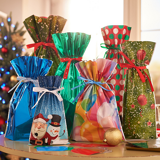 💥🔥200 000 enheter sålda🎅🎅🎁Julklappspåsar med dragsko
