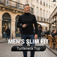 🔥 Herrars Halskragade Slim Fit T-shirt - Töjbar och andningsbar för gymmet eller vardag, modern stil och komfort🏃‍♂️📦
