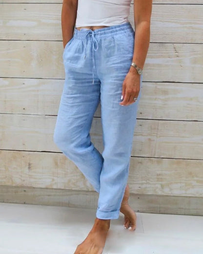 👖 50% RABATT! 🌿 Kali Andningsaktiva & Flexibla Byxor i Linne – Lättvikt, Bekväm Passform & Avslappnad Stil ☀️