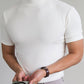 🔈🔈2026 nyår Hot Sale - 50% RABATT🎁Hög hals Slim Fit T-shirt för män