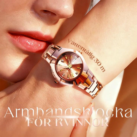 ⌚ 60% RABATT! ✨ Elegant Vattentät Damklocka - Safirglas & Diamantdekorerad Urtavla för Lyx och Varaktighet 💎🌟