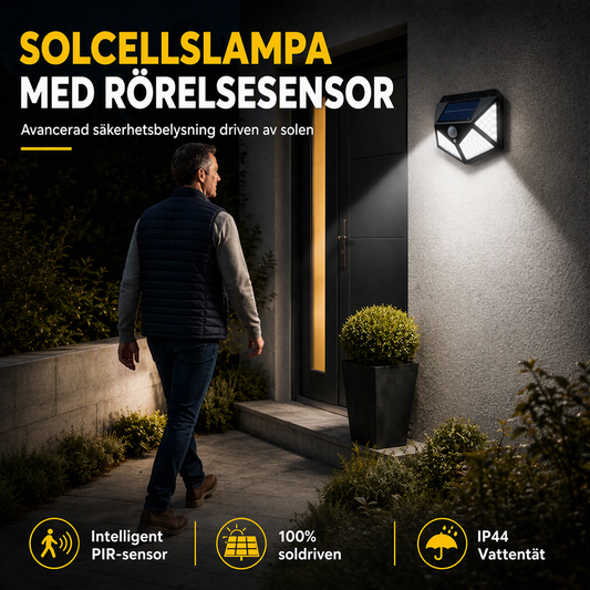 🌙 KÖP 2 – FÅ 1 GRATIS! Automatisk belysning utan elkostnad – solcellsvägglampa med 100 LED