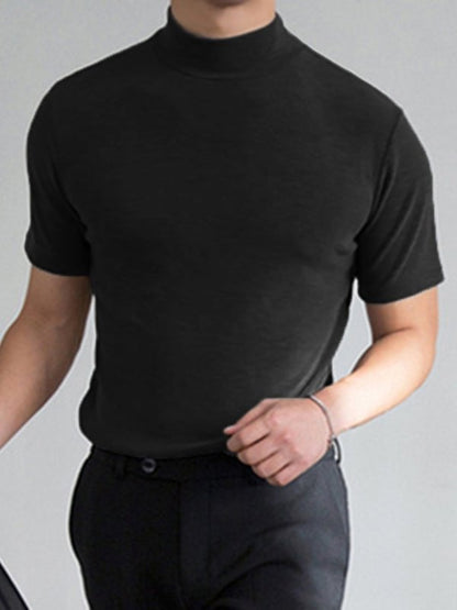 🔈🔈2026 nyår Hot Sale - 50% RABATT🎁Hög hals Slim Fit T-shirt för män