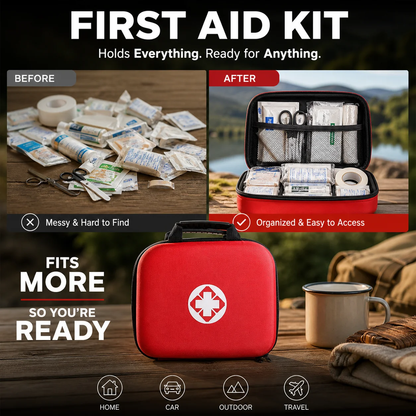 🔥Rea med 49 % rabatt🔥 Bärbart första hjälpen-kit med 26 delar – för hemmet, bilen, resor och camping, kompakt 🏥