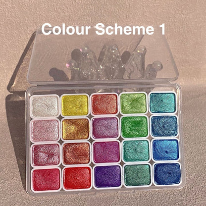 🎨Set med 20 akvarellfärger 🎨🌈 + 11 akvarellkritor 🖌️