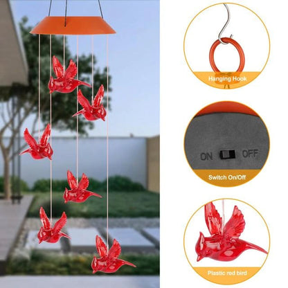 💥Rea 49% rabatt🌟Solar Cardinal vindspel ljus