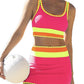 🔥🎁Nyhet 55% RABATT🔥🌼 Färgblockerad Sportig 3-delars Bikiniset i Nylon – Högmidja med Magekontroll 👙