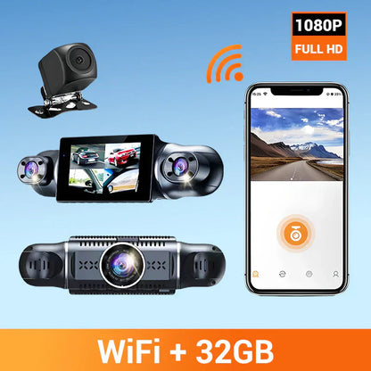 🎉Tillfälligt erbjudande⌛️Förarens säkerhet - 4-kanalig FHD dashcam med ultravid vinkel