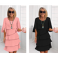 📢📢60% rabatt!! ⏰ Klänning i lager och volangärmar | Visa upp feminin elegans på ett enkelt sätt 🌸