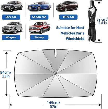 ☀️ 50% RABATT NU!🚗 Sammenlegbart Bilvinduskyld – Blokkerer UV & Varme – Beskytter Dashbord & Interiør 🛡️