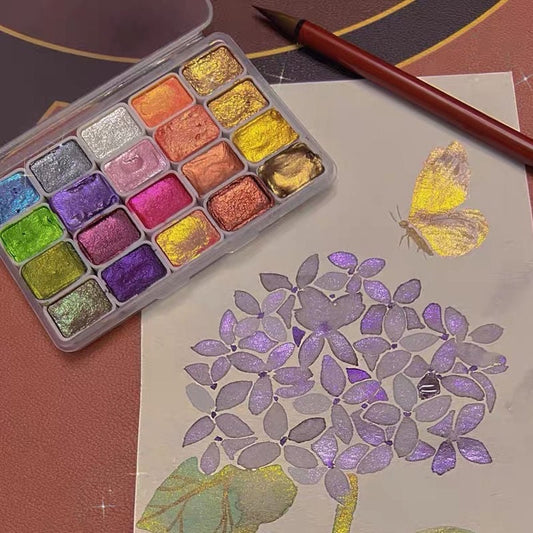 🎨Set med 20 akvarellfärger 🎨🌈 + 11 akvarellkritor 🖌️