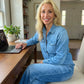💕50% RABATT! 🌙 Denim Dreams Pyjamas – Mjuk Denim-Look, Bekväm Passform & Perfekt för Loungewear 🛌
