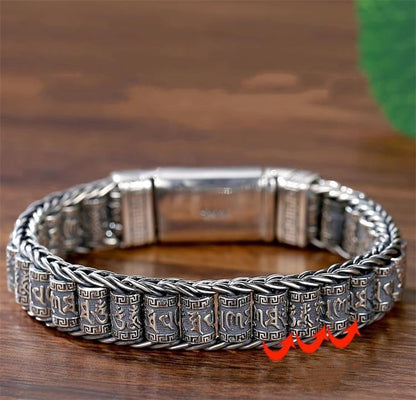 ⏰ Endast nu 49% rabatt!🔥 Tibetanskt bönehjulsarmband – 925 sterlingsilver, lyckobringare och alla hjärtans dag-present