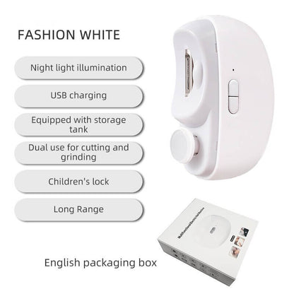 🎁 Perfekt för alla åldrar 👵👶 3-i-1 Automatisk Elektrisk Nagelklippare med Polering - 🌟Säker & Bekväm🌟