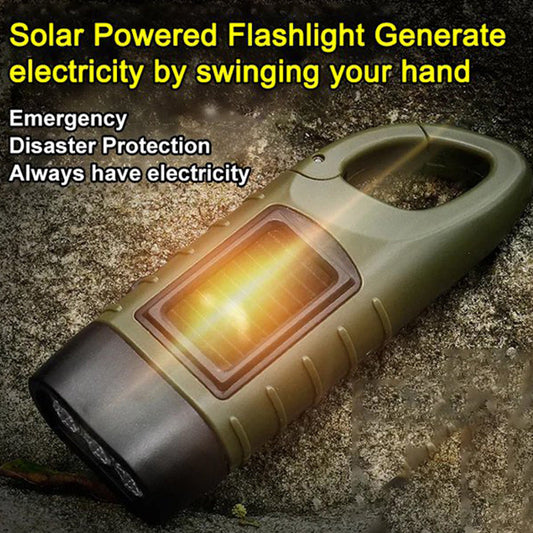 🔥🎁Nyhet 50 % RABATT🔥🔥Hög ljusstyrka bärbar utomhus solcellsdriven ficklampa