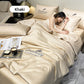 🎁Get Ready For Summer - Washable、cooling❄️4-piece bed ice-silk linen🛏️