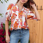 🌸 SNABBREA: 50% RABATT PÅ BLUSAR! 👒 Blommig blus för dam – Romantiska puffärmar och V-ringning 💃