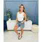 💖SISTA DAGARS REA 60% RABATT🩳Högmidjade denimshorts med fransar och cropp