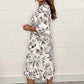 Elegante Kleider mit V-Ausschnitt und botanischen Motiven für Damen