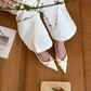Damsandaler med spetsig tå och slingback, mellanhög klack