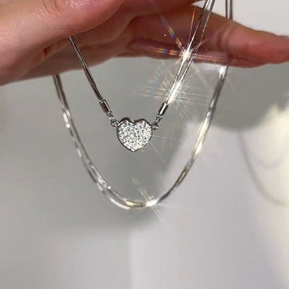 💎Magnetiskt hjärthalsband med diamanter i lager💗