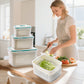 🥗 50% RABATT! 🍱 2 i 1 Matlåda med Dränering & Lufttätt Lock – Perfekt För Hälsosam Mat & Förvaring ❄️