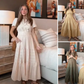 👗 Nyhet 53% RABATT 🎁 | Kortärmad V-ringad Långklänning – Flödande & Sommarchic