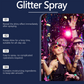Glitterspray för kropp och hår för fest