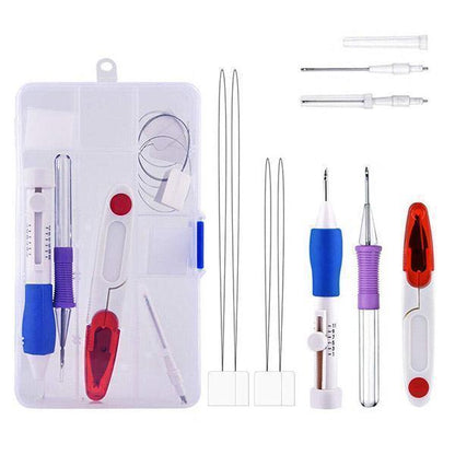 🧵 ALLT DU BEHÖVER FÖR ATT BÖRJA BRODERA – 100 färger och massor av tillbehör i ett komplett kit – Punch Needle Set 136 delar