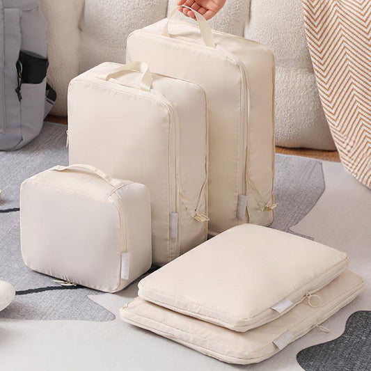 💥 [Begränsat erbjudande: 50 % rabatt] 🔥 Komprimerbara packpåsar (set om 6) | Ökar utrymmet med 40 % | Skrynkel- och dammavvisande | Håller ordning på allt | Beige/Grå/Rosa/Blå