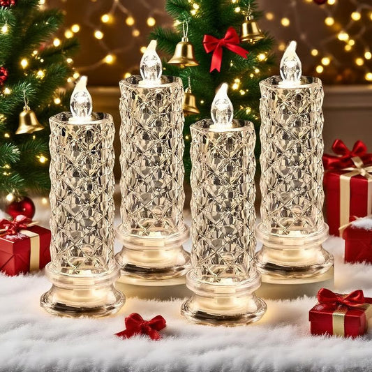 🔥Julrea – upp till 50 % rabatt🎅Set med 4 LED-kristalljus