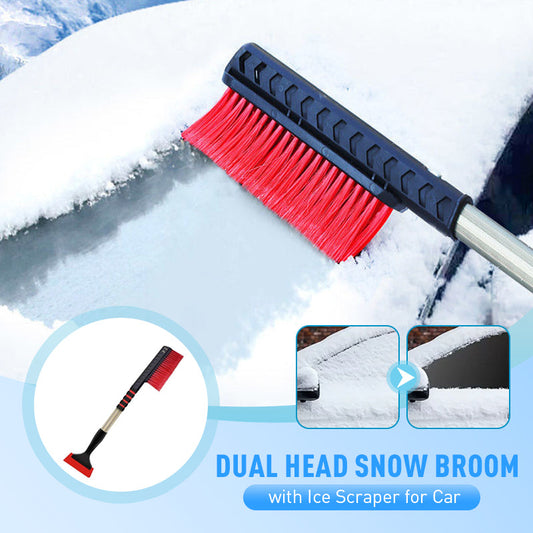 Begränsad tid 50 % rabatt💥Snöborste med dubbla huvuden och isskrapa för bil