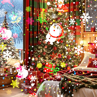 🎄 50% REA NU! 🔥 Roterande LED-julprojektor - 8 Festliga Mönster & Vattentät, Perfekt för Julpynt Utomhus ✨