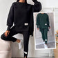 👚 49% RABATT NU! 🧘‍♀️ Avslappnat Set med Sweatshirt och Leggings – Bekvämt, Trendigt & Perfekt för Träning eller Avkoppling 🏃‍♀️📦