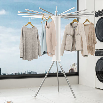 ✨ BEGRÄNSAT ERBJUDANDE – Häng allt från strumpor till jeans på ett stabilt ställ som enkelt rullas undan – Hopfällbart torkställ med hjul