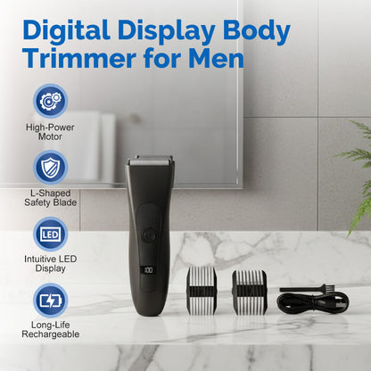 💈 50% RABATT NU! ✨ Digital Kroppstrimmer  – LCD-display, Vattentät & Olika Trimmhuvuden 📱⚡