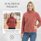 Women's Full-Zip Shaggy Jacket with Pockets