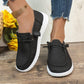 Damloafers i canvas med bred vidd