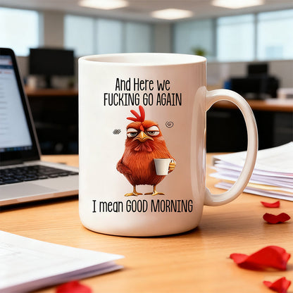 Grinig Kyckling “Good Morning“ Sarkastisk Mugg