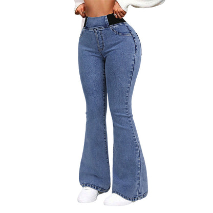 👖✨ 50% RABATT! | Högmidjade Stretchiga Flare-jeans – Slim Fit & Klassisk Flare!
