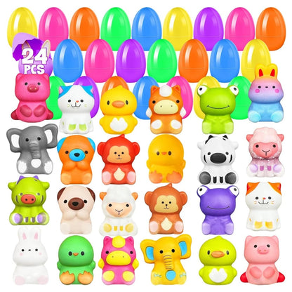 🔥Påskens bästa present 50 % RABATT-🎁24 ST påskägg Färdigfyllda, långsamt stigande squishy-leksaker