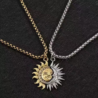 🌞🌙 Valentinsdagsspecial! Sol & Måne Hängehalsbandsset – Symboliskt parsmyscke, guld & silver, asymmetriskt & meningsfullt