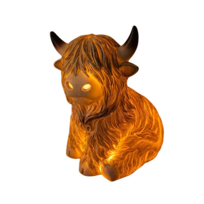 🐮Varm Highland Light: Lampa i form av en Highland-ko