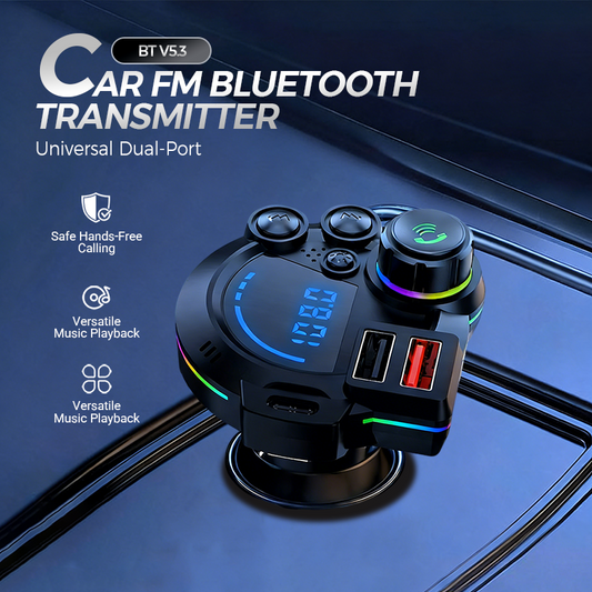 📻 50% RABATT! 🚗 Universell FM-Bluetooth-sändare med Dubbla USB-portar – Trådlös Musikströmning & Handsfree-samtal – perfekt för alla bilar 🔌