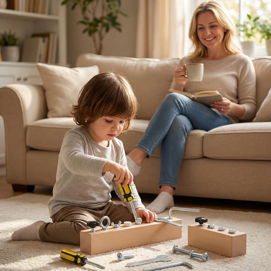 Stort specialerbjudande – 49 % rabatt💥Montessori träleksak med skruvbräda